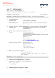 Peracetic Acid Wipes SDS