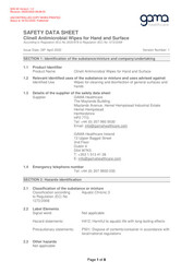 Clinell Hand & Surface Wipes 84 - SDS