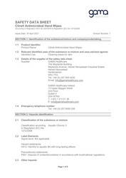 Clinell Antimicrobial Hand Wipes SDS