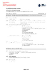 Universal Wipes SDS